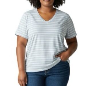 SO Women's Size 3X Juniors Light Blue Striped Top